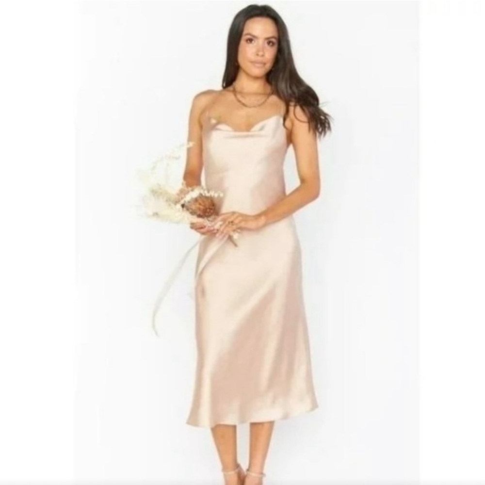Show Me Your Mumu Verona Cowl Slip Dress Champagne Small.